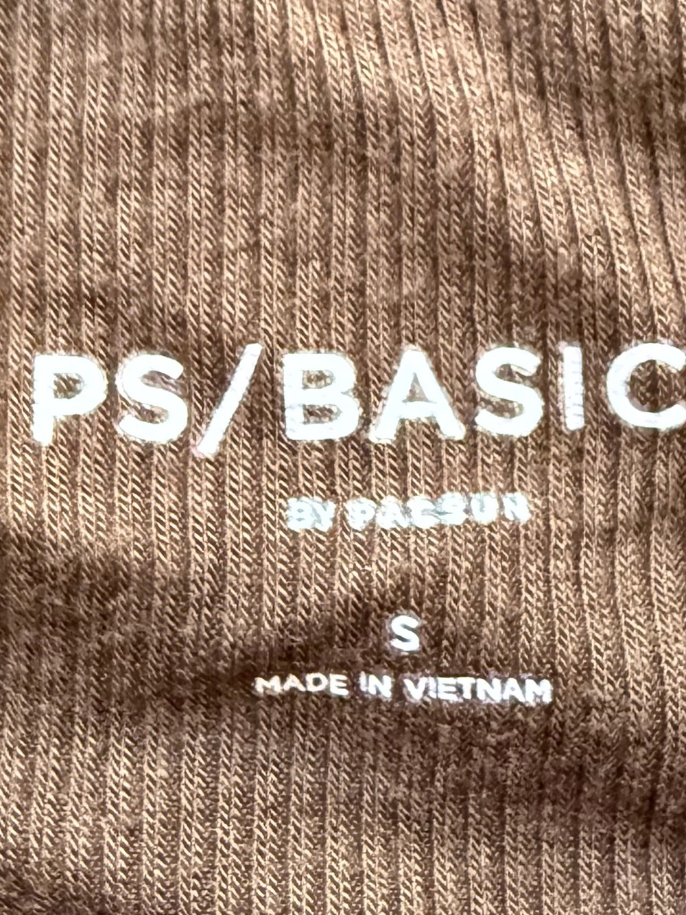 PacSun Black Ribbed Short Sleeve  Basics Crop Tee brown small - Picture 6 of 7